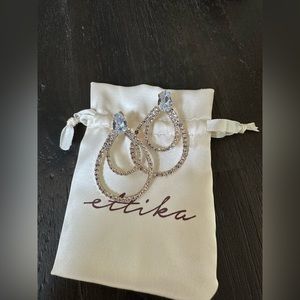 Ettika Layered Crystal Frontal Hoop Earrings